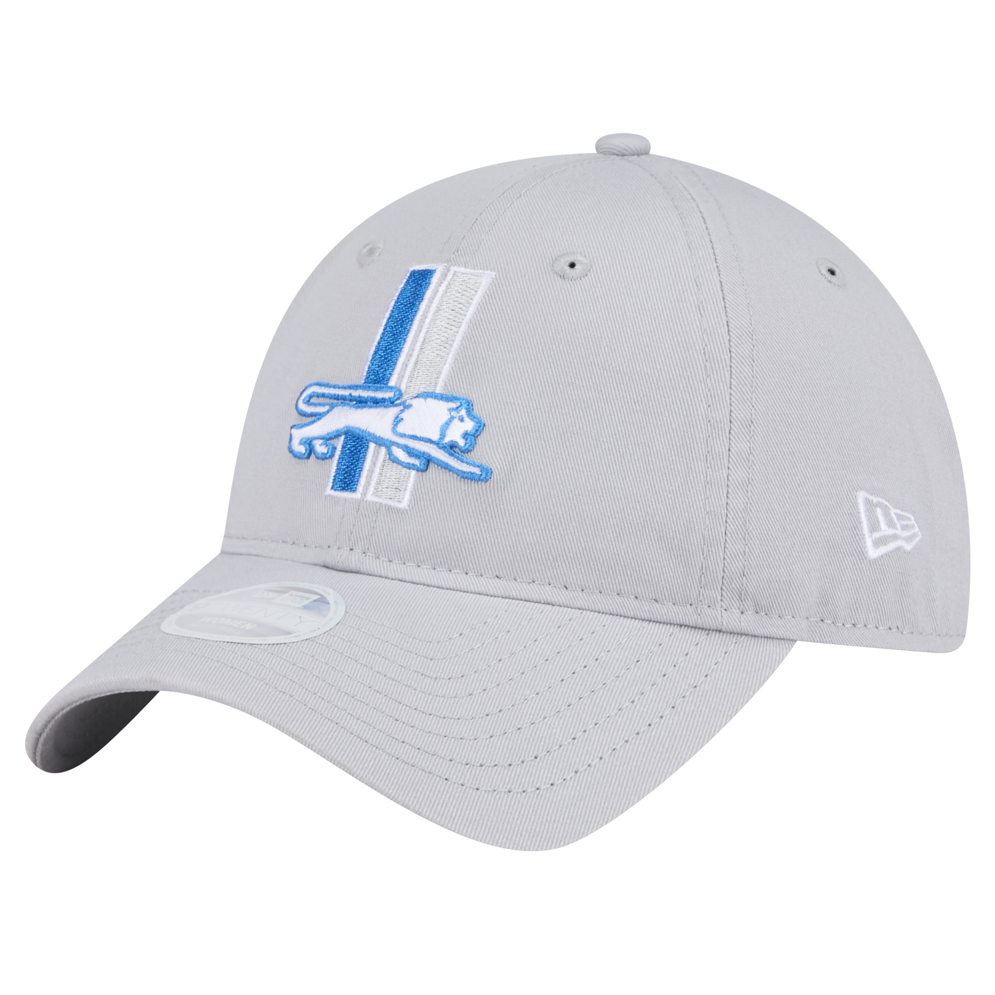 Women's New Era Silver Detroit Lions Throwback Main Core Classic 2.0 9TWENTY Adjustable Hat