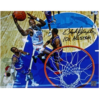 Clyde Drexler Portland Trail Blazers Autographed 11" x 14" 1994 NBA All-Star Dunk Photograph with "10x All-Star" Inscription