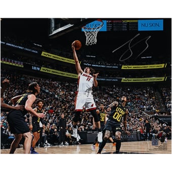 Jaime Jaquez Jr. Miami Heat Autographed 16" x 20" Layup vs Utah Jazz Photograph