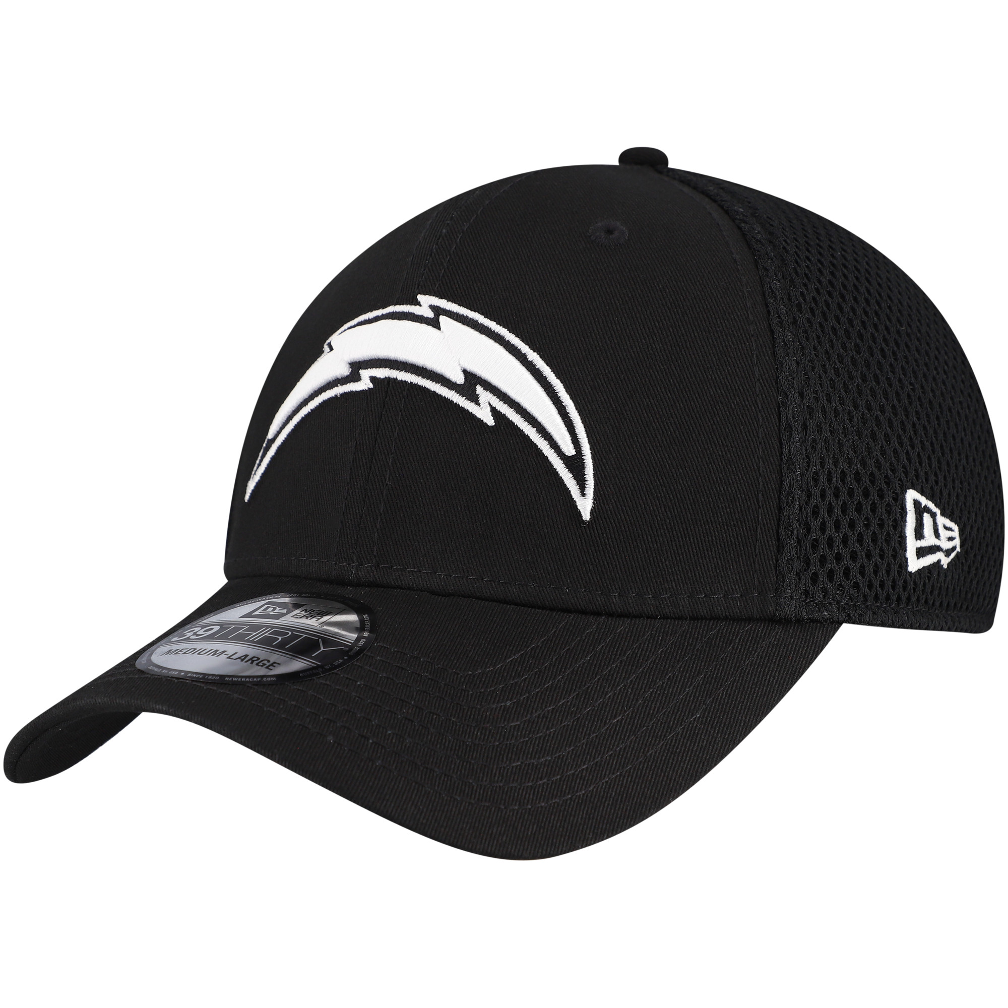 Men's New Era Black Los Angeles Chargers Main Neo 39THIRTY Flex Hat