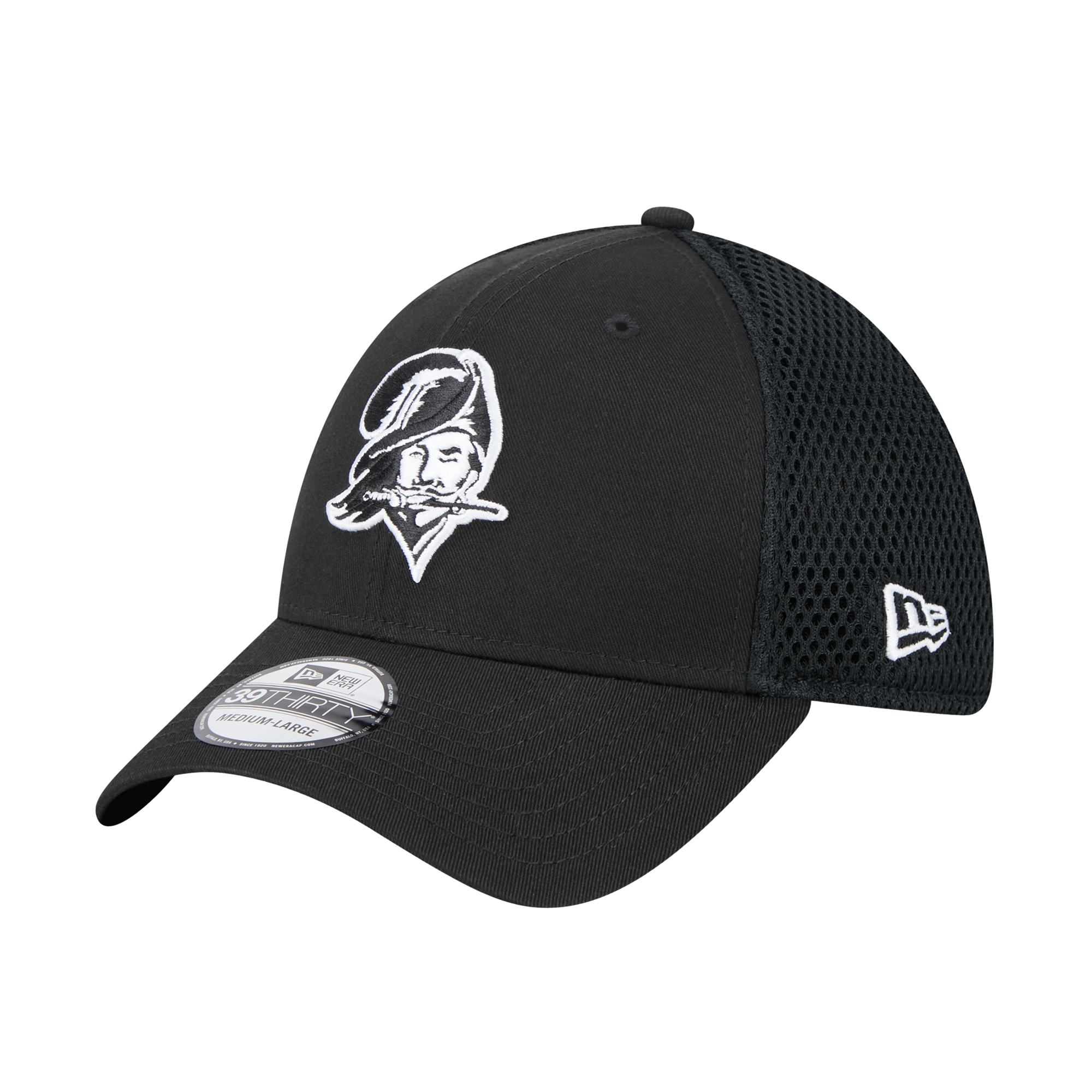 Men's New Era Black Tampa Bay Buccaneers Main Neo 39THIRTY Flex Hat