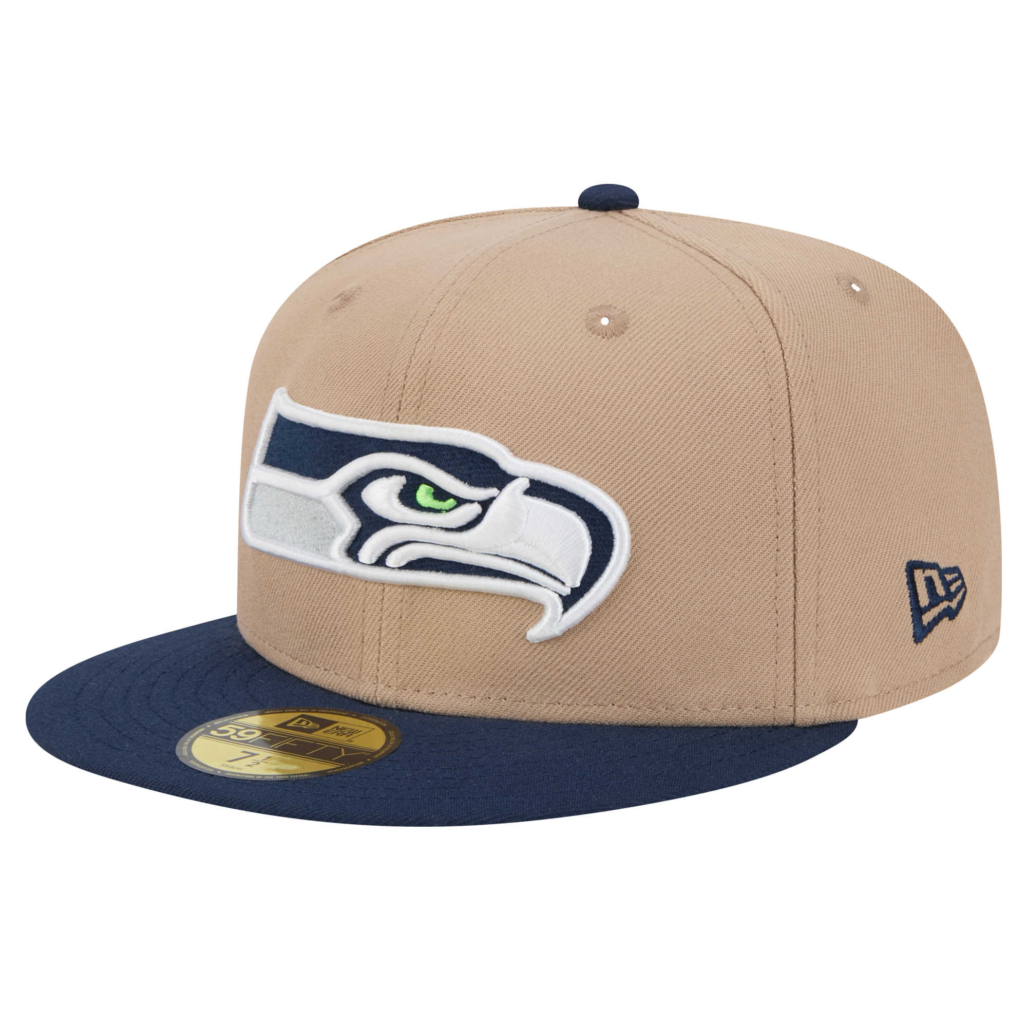 Men's New Era Tan Seattle Seahawks Logo Main 59FIFTY Fitted Hat
