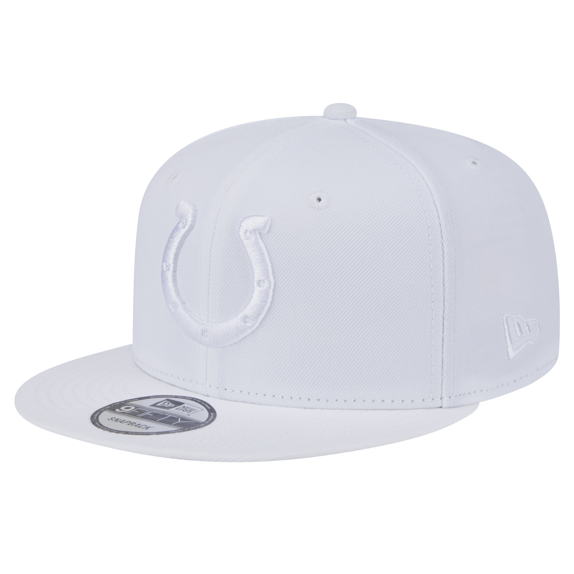 Men's New Era Indianapolis Colts Main White on White 9FIFTY Snapback Hat