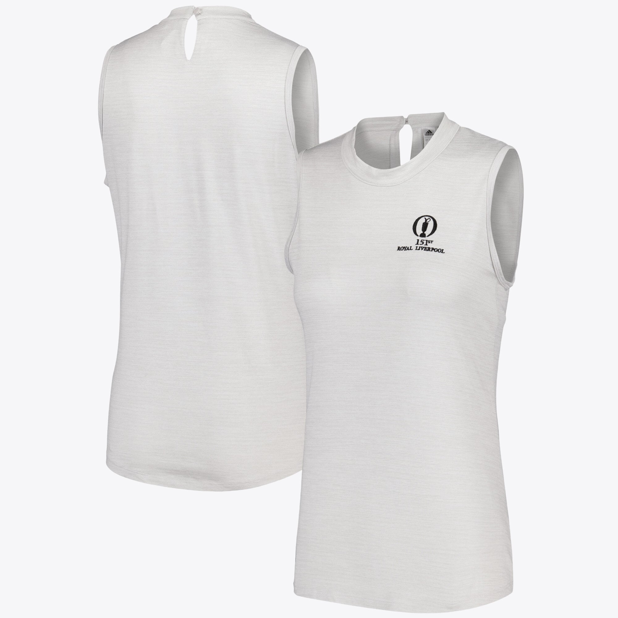 Polo senza maniche con collo a lupetto melange Adidas Essentials 151st Open Royal Liverpool - Donna