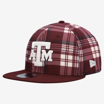 Men's New Era Maroon Texas A&M Aggies Plaid 9FIFTY Snapback Hat
