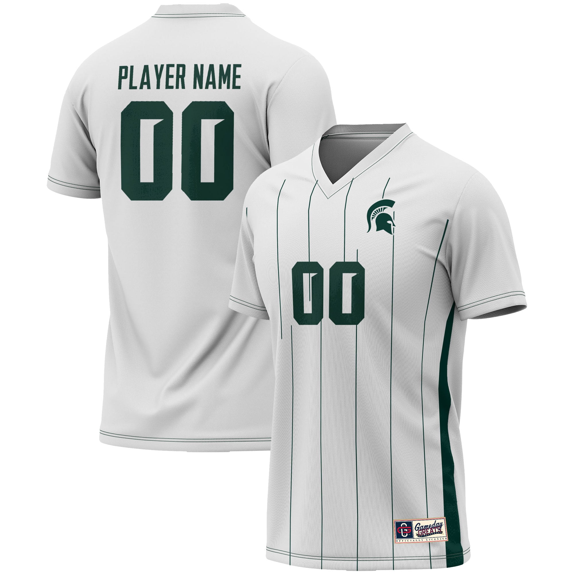 Youth GameDay Greats White Michigan State Spartans Lightweight NIL Pick-A-Player Women's Soccer Jersey