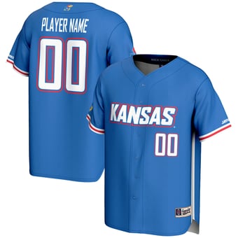 Men's GameDay Greats Royal Kansas Jayhawks NIL Pick-A-Player Lightweight Baseball Jersey
