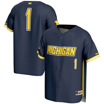 Men's GameDay Greats #1 Navy Michigan Wolverines Lightweight Baseball Fashion Jersey
