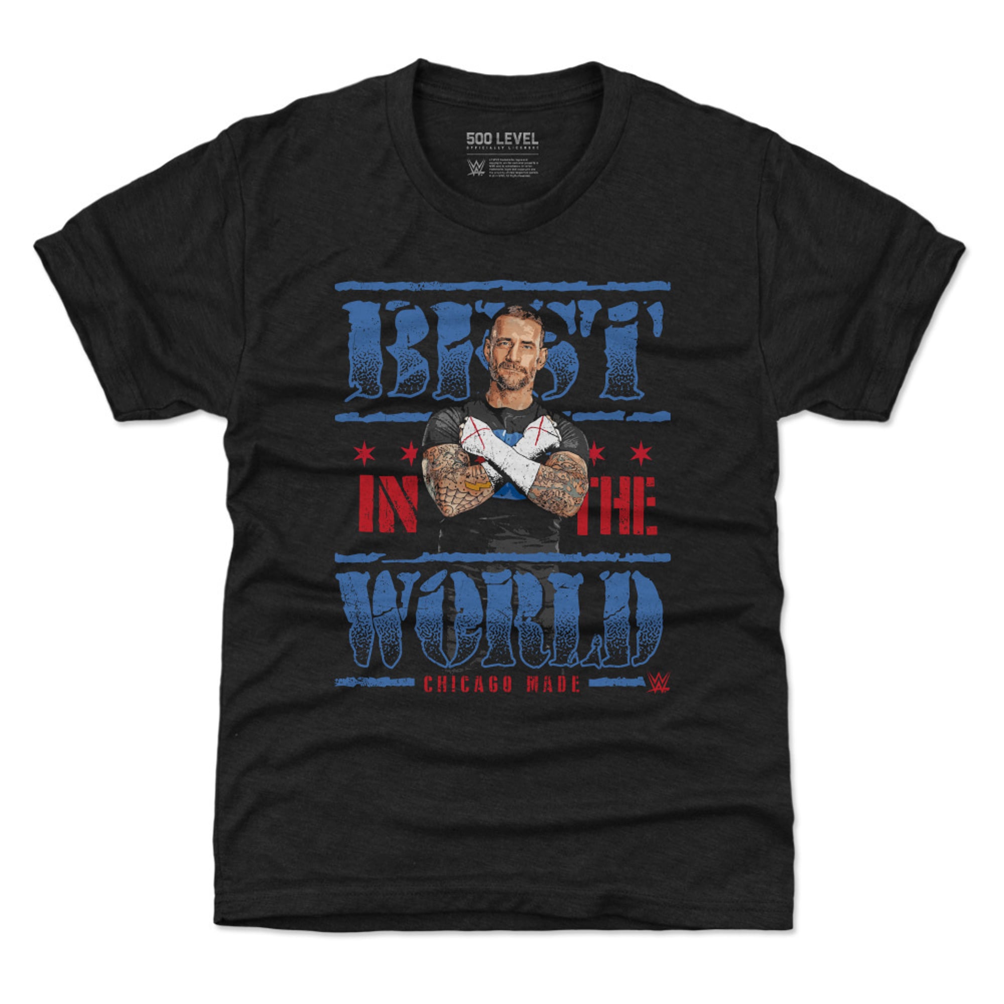 Youth 500 Level Heather Black CM Punk Best in the World T-Shirt