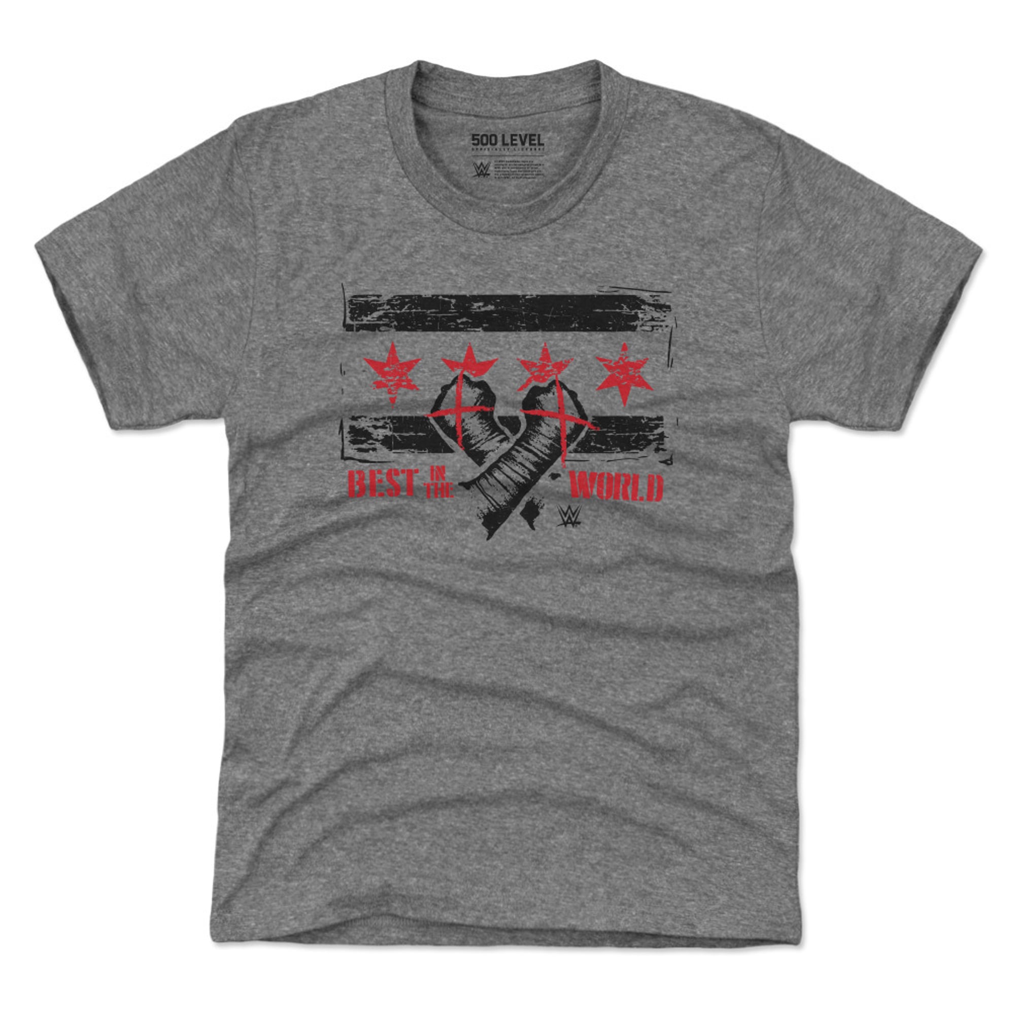 Youth 500 Level Heather Gray CM Punk Chicago Flag T-Shirt