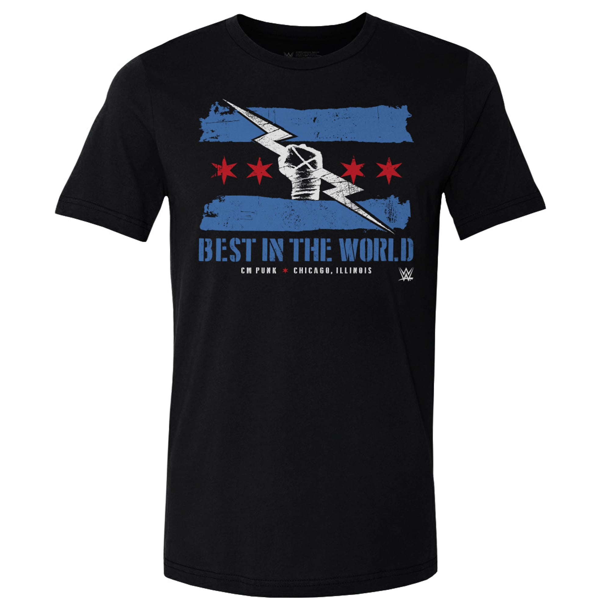 Men's 500 Level Black CM Punk Logo Flag T-Shirt