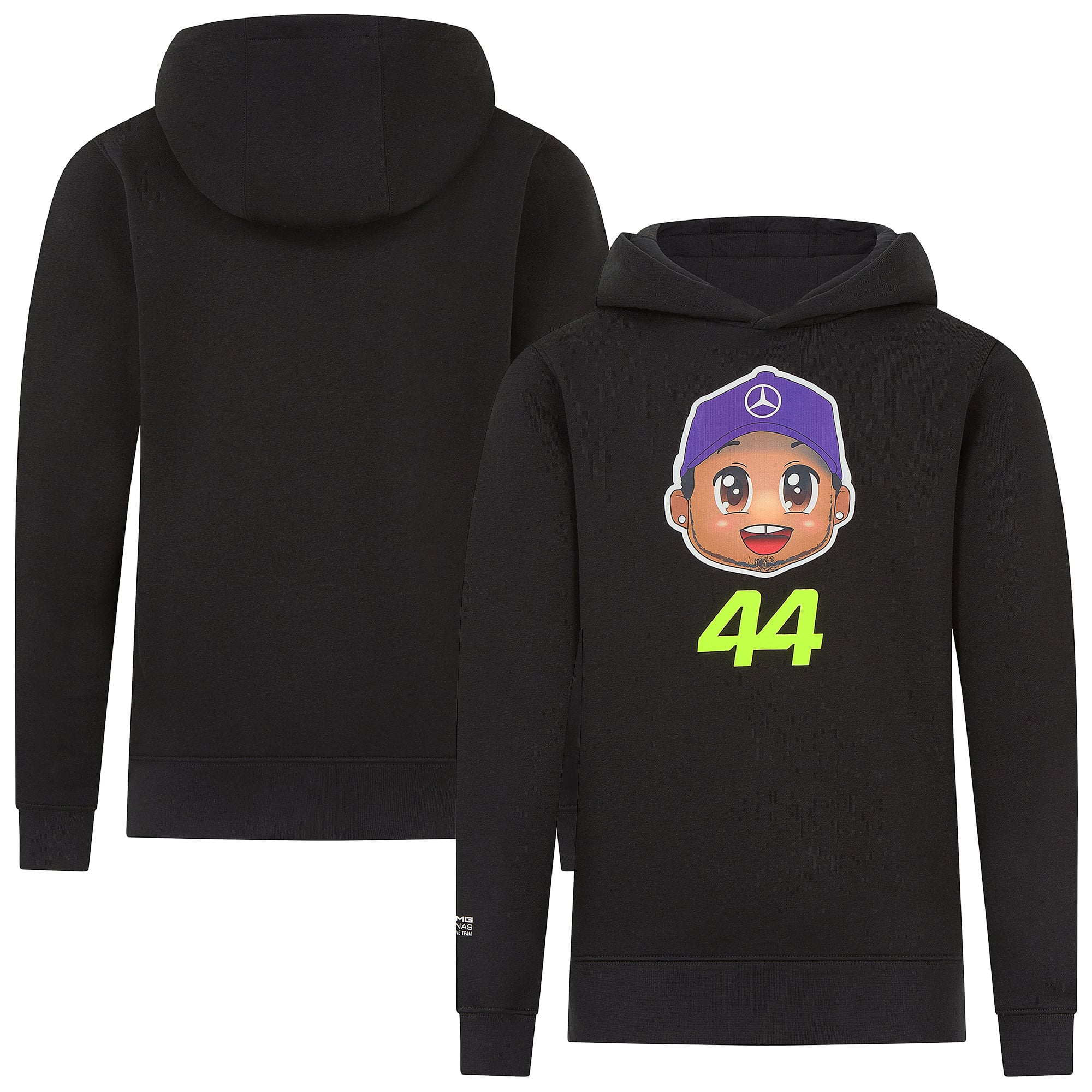 Mercedes AMG Petronas F1 Lewis Hamilton 44 Caricature Hoodie - Kids
