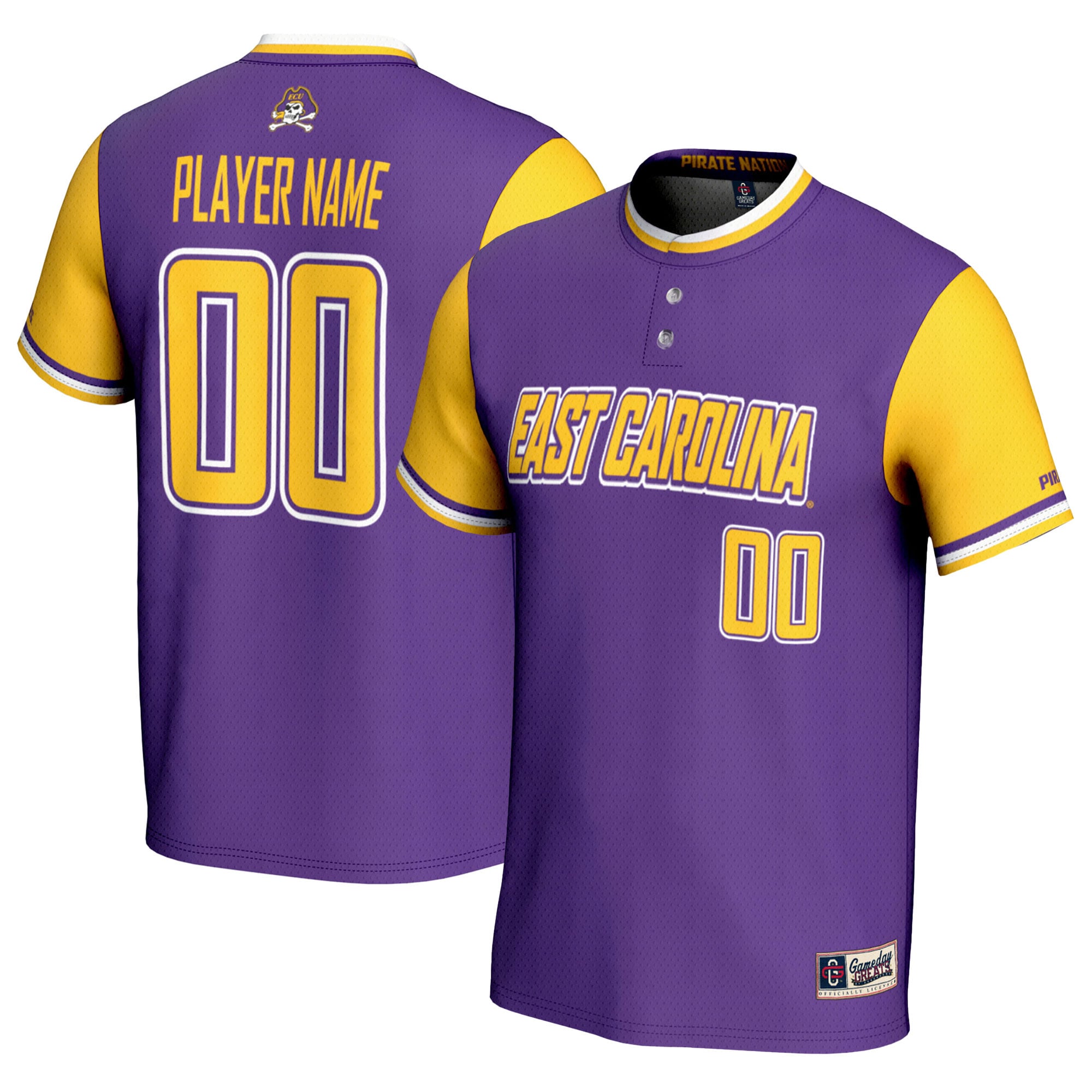 Unisex GameDay Greats Purple ECU Pirates NIL Pick-A-Player Lightweight Softball Jersey
