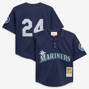 Preschool Mitchell & Ness Ken Griffey Jr. Navy Seattle Mariners Cooperstown Collection Mesh Batting Practice Jersey