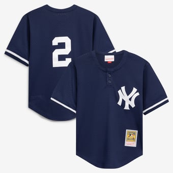 Preschool Mitchell & Ness Derek Jeter Navy New York Yankees Cooperstown Collection Mesh Batting Practice Jersey