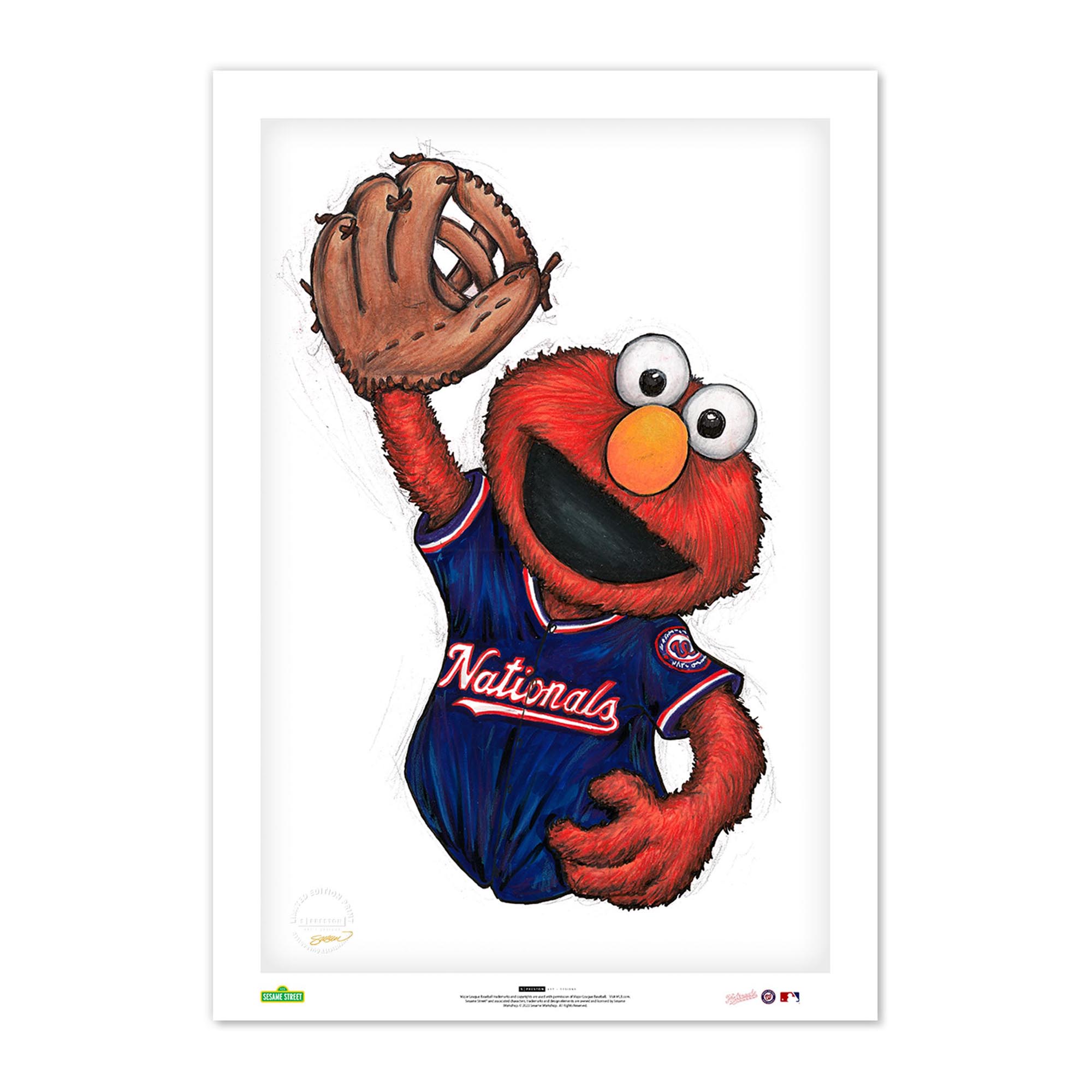 Washington Nationals 14" x 20" Sesame Street Limited Edition Fine Art Print