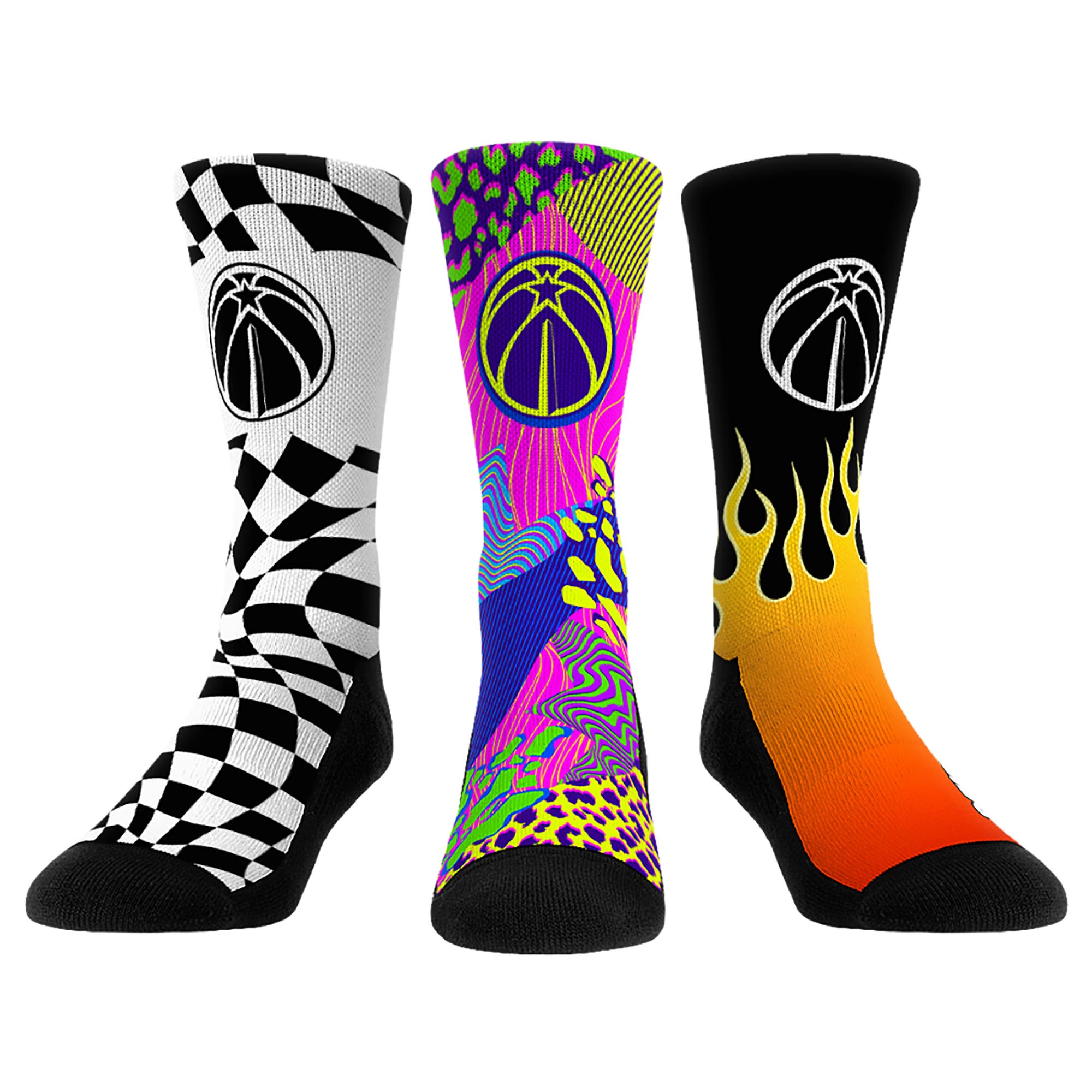 Unisex Rock Em Blue Washington Wizards Team Vibes Three-Pack Crew Socks Set