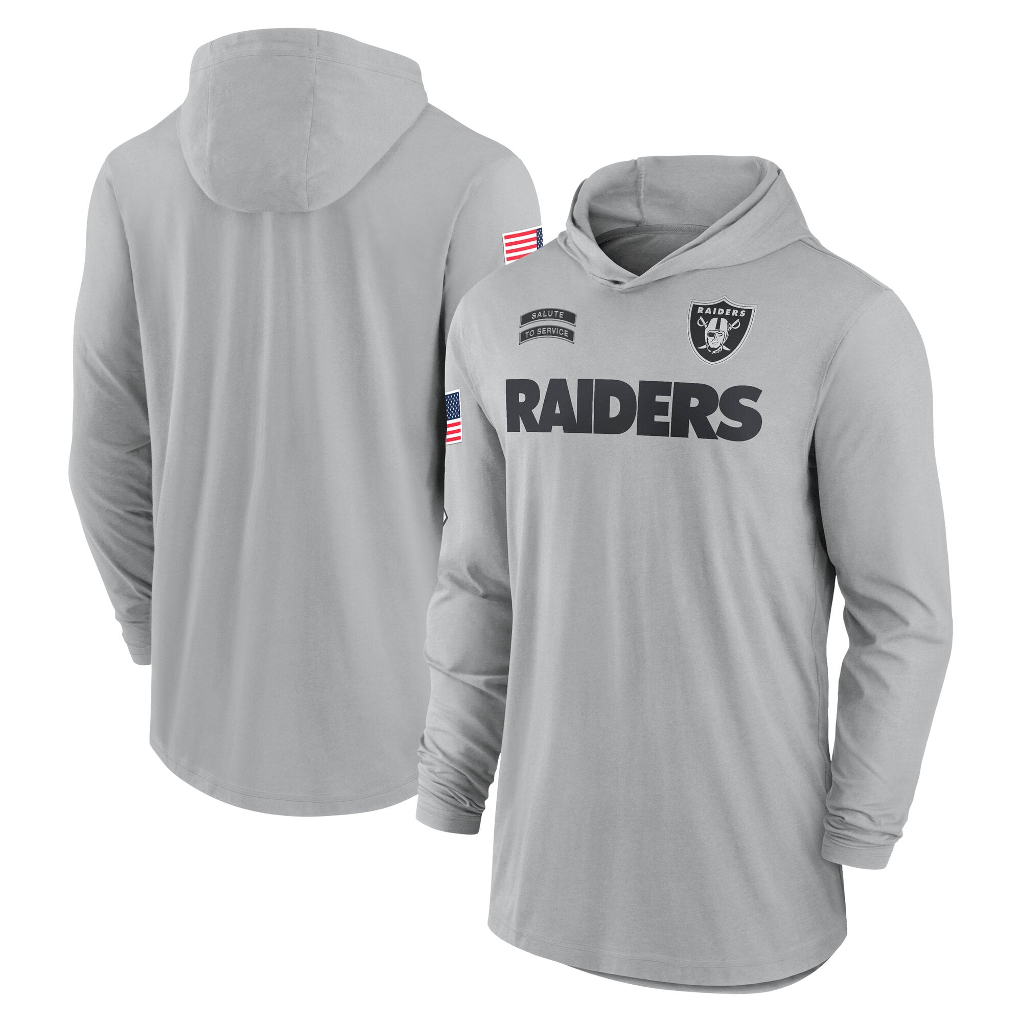 Men’s Nike Gray Las Vegas Raiders 2024 Salute to Service Lightweight Dri-FIT Long Sleeve Hoodie T-Shirt Men’s Nike Gray Las Vegas Raiders 2024 Salute to Service Lightweight Dri-FIT Long Sleeve Hoodie T-Shirt