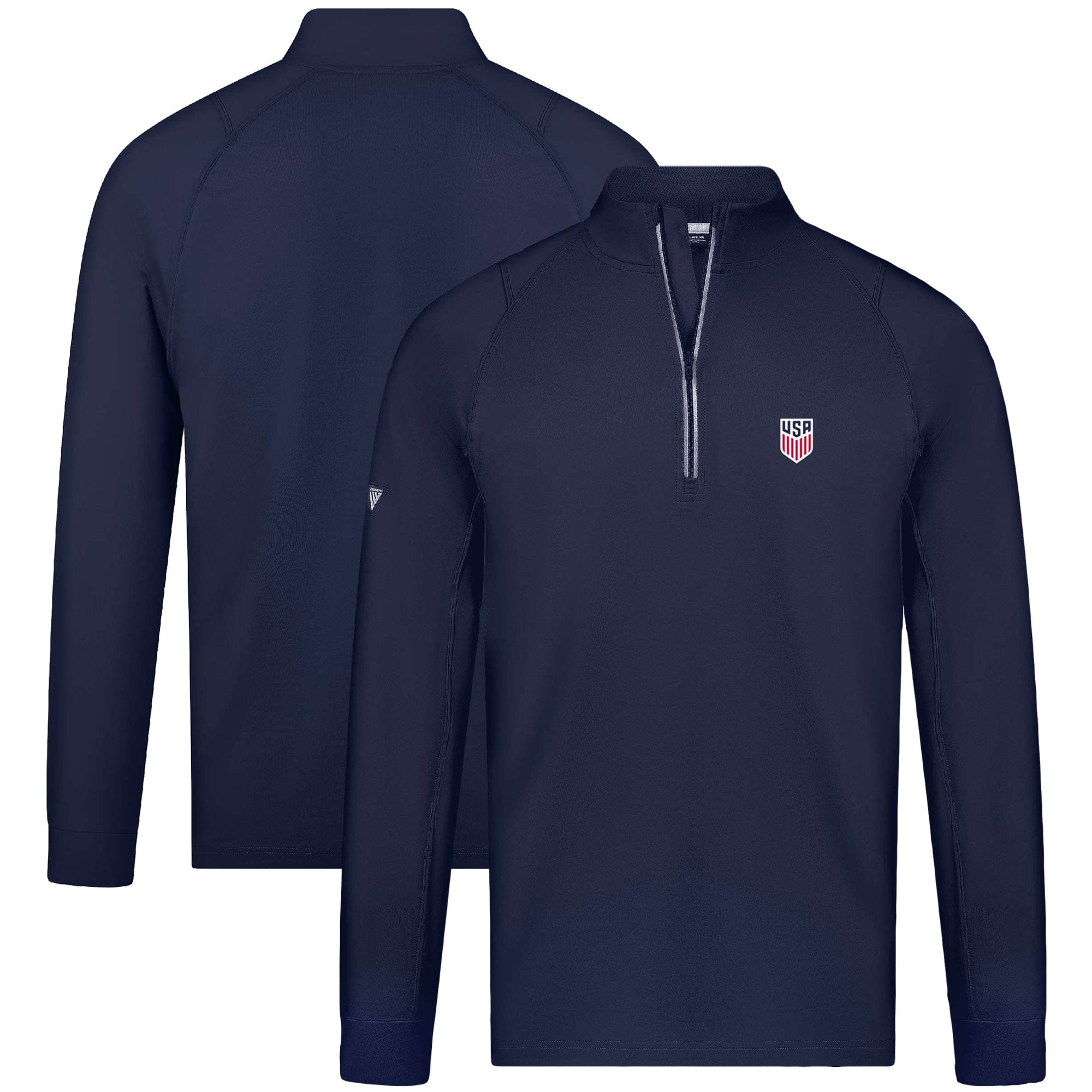 Men's Levelwear Navy USMNT Theory Quarter-Zip Pullover