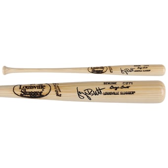 George Brett Kansas City Royals Autographed Blonde Louisville Slugger Game Model Bat