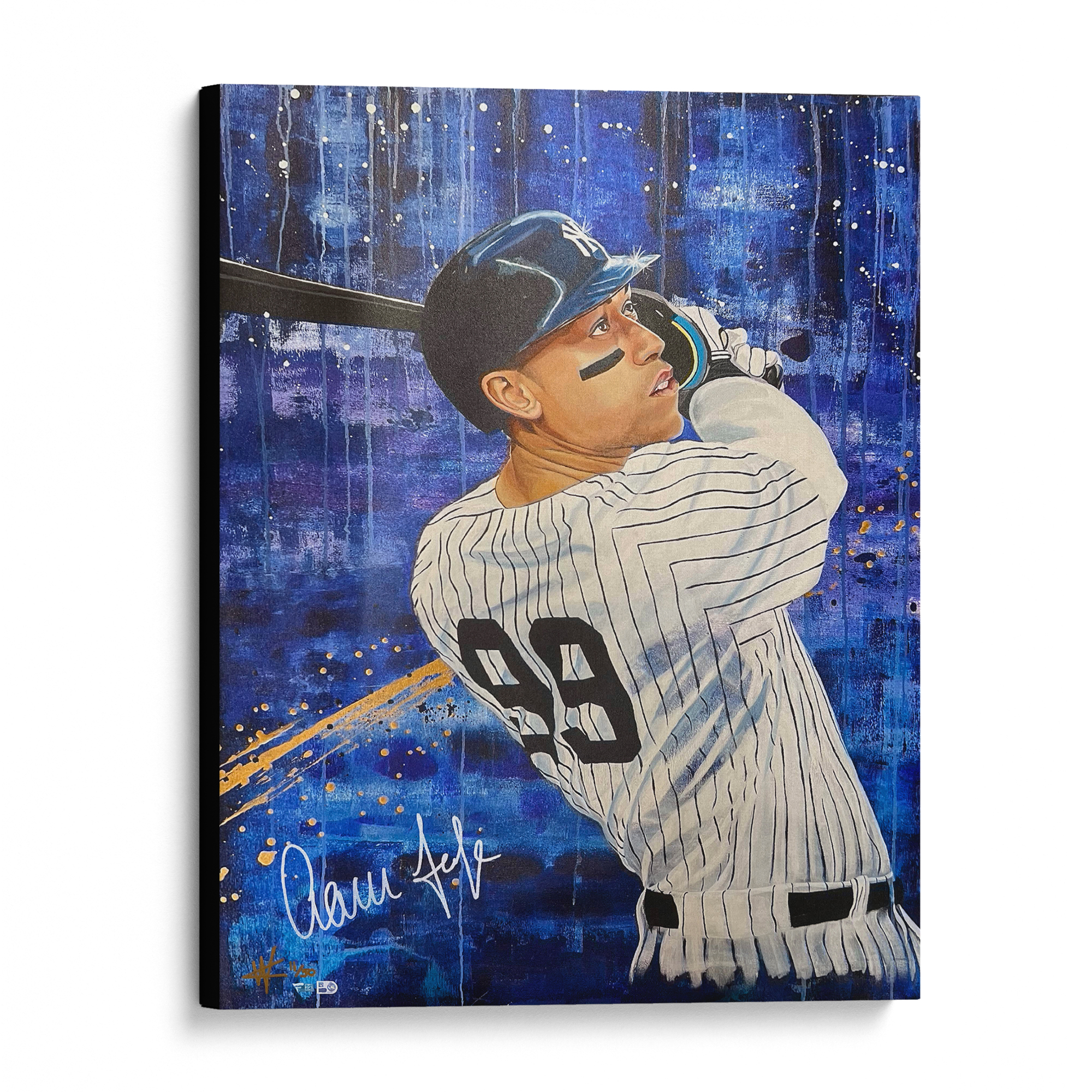 Aaron Judge New York Yankees Autographed Stretched 30″ x 40″ Embellished Canvas Giclee Print – Art by Cortney Wall – Limited Edition of 50 Aaron Judge New York Yankees Autographed Stretched 30″ x 40″ Embellished Canvas Giclee Print – Art by Cortney Wall – Limited Edition of 50