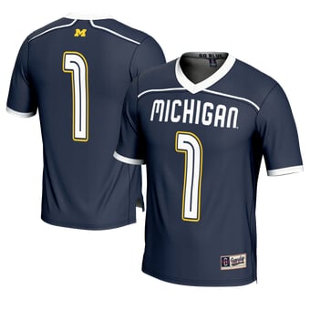 Men's GameDay Greats #1 Navy Michigan Wolverines Lightweight Lacrosse Fashion Jersey