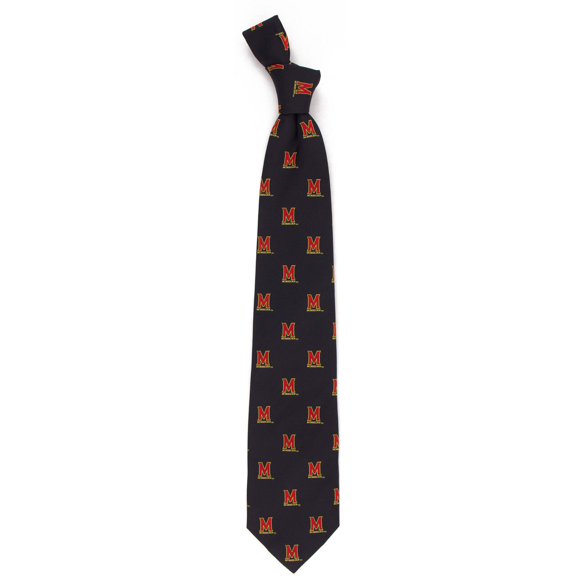Men's Black Maryland Terrapins Echo Woven Silk Tie