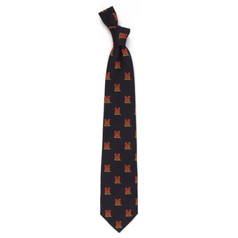 Men's Black Maryland Terrapins Echo Woven Silk Tie