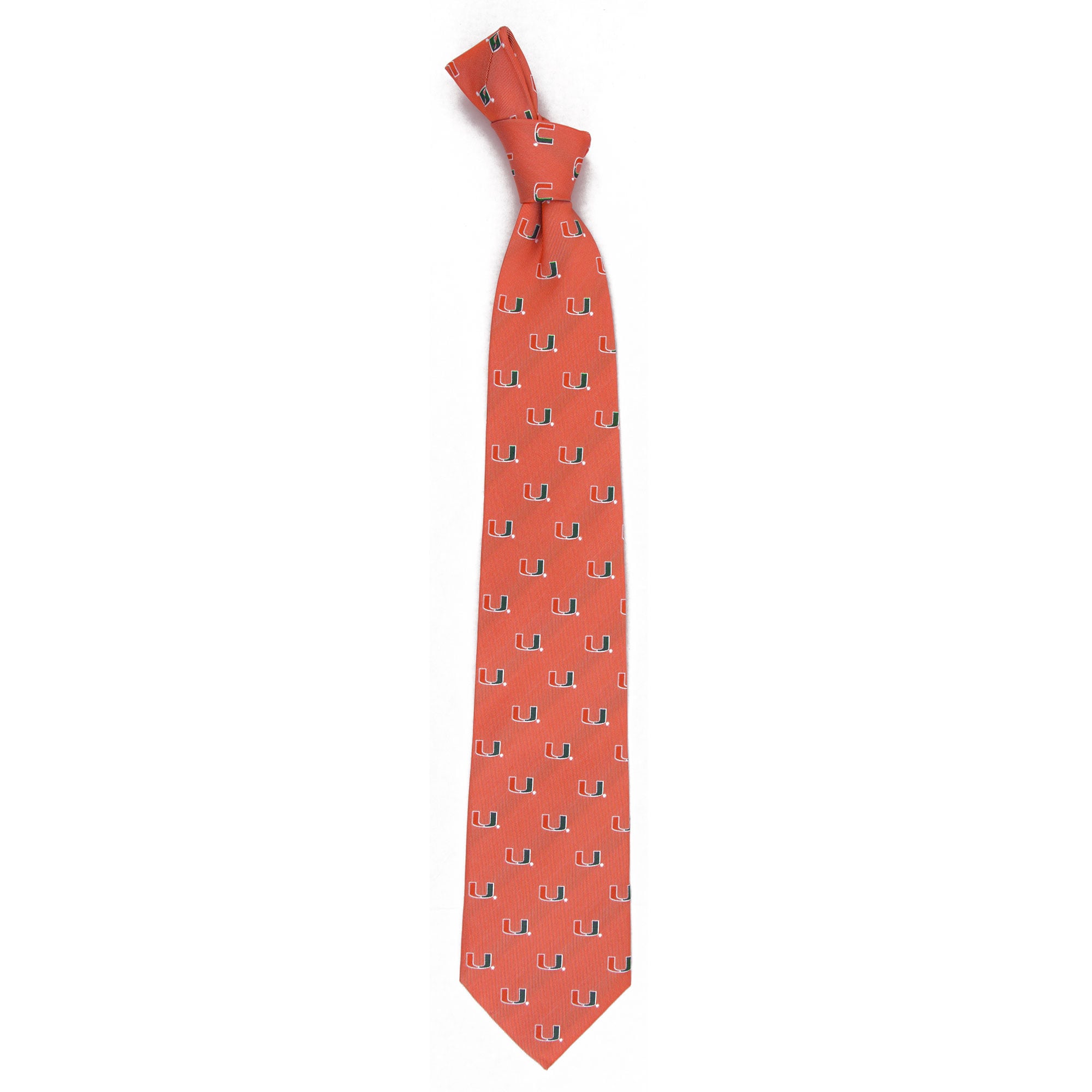 Men's Orange Miami Hurricanes Echo Woven Silk Tie