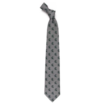 Men's Gray Michigan State Spartans Echo Woven Silk Tie
