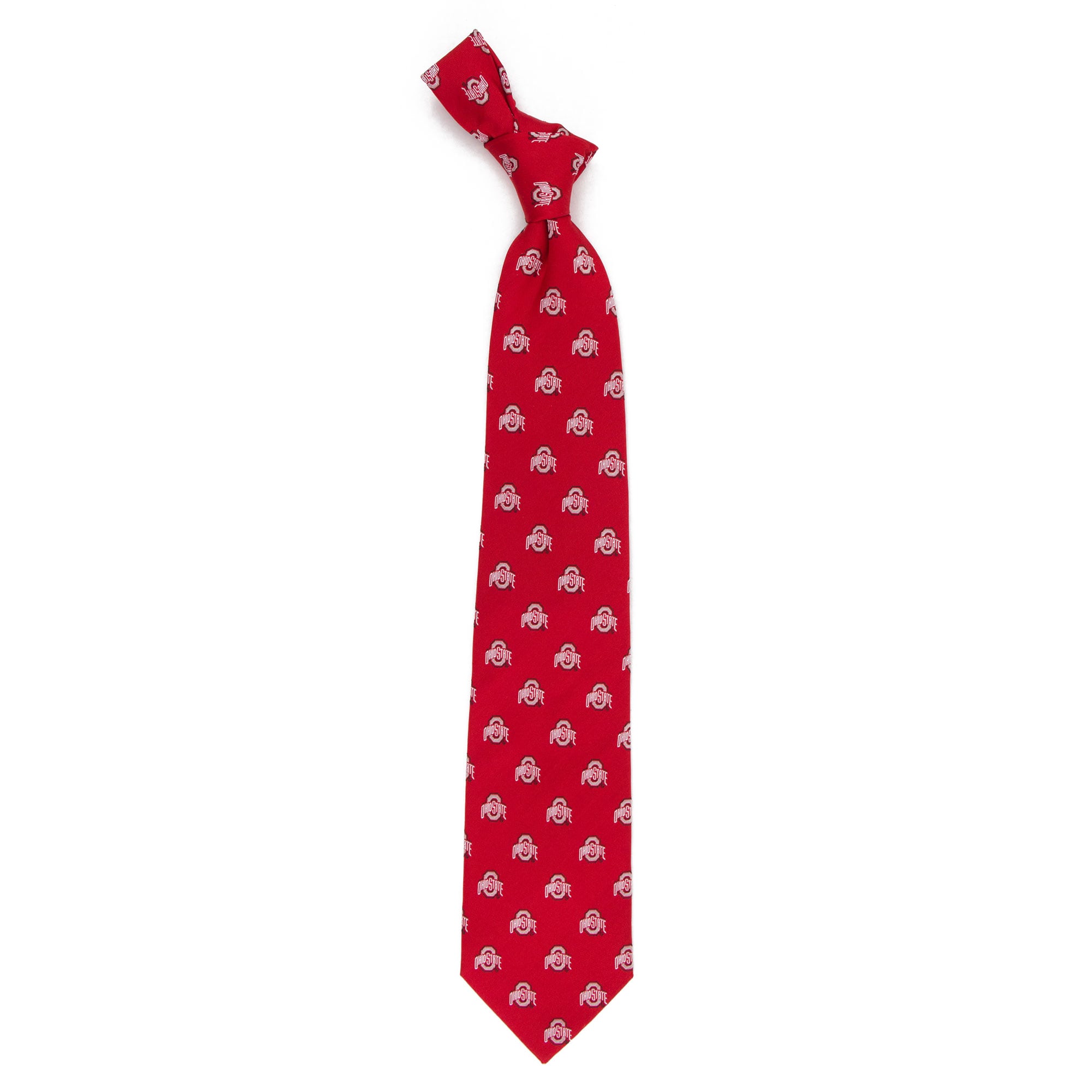 Men's Scarlet Ohio State Buckeyes Echo Woven Silk Tie