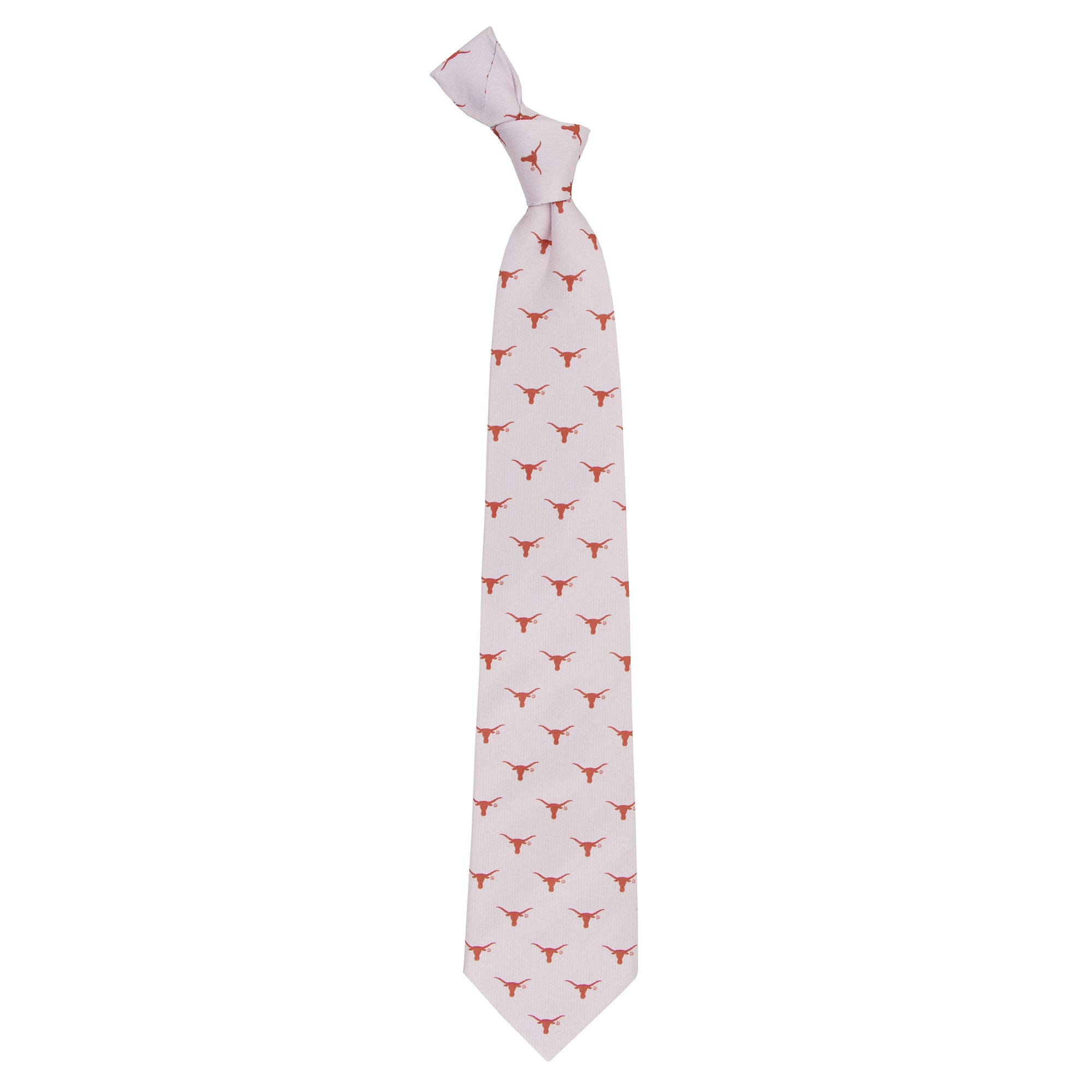 Men's White Texas Longhorns Echo Woven Silk Tie