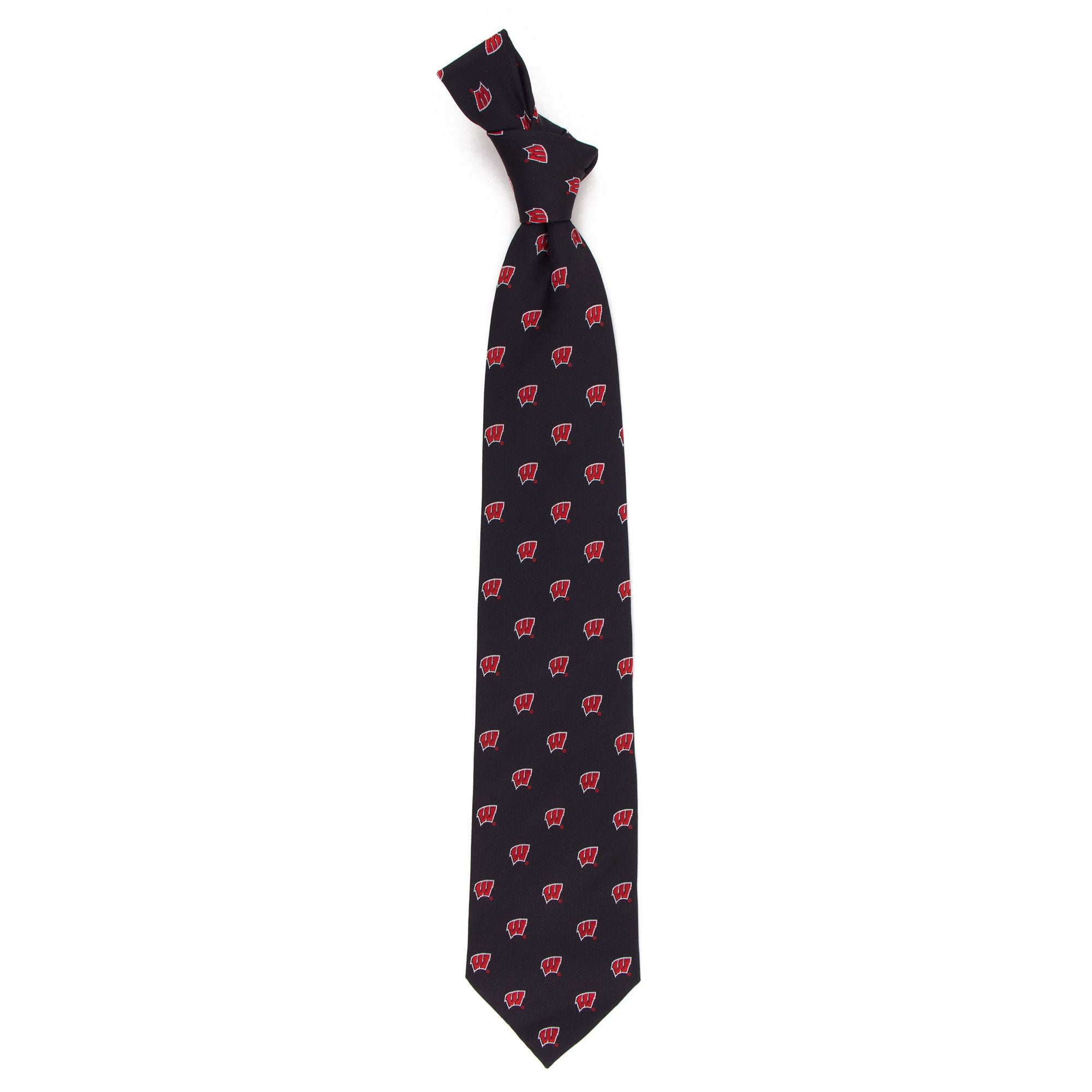 Men's Black Wisconsin Badgers Echo Woven Silk Tie