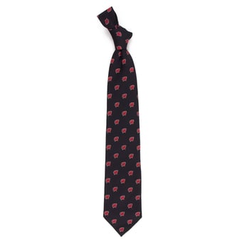 Men's Black Wisconsin Badgers Echo Woven Silk Tie