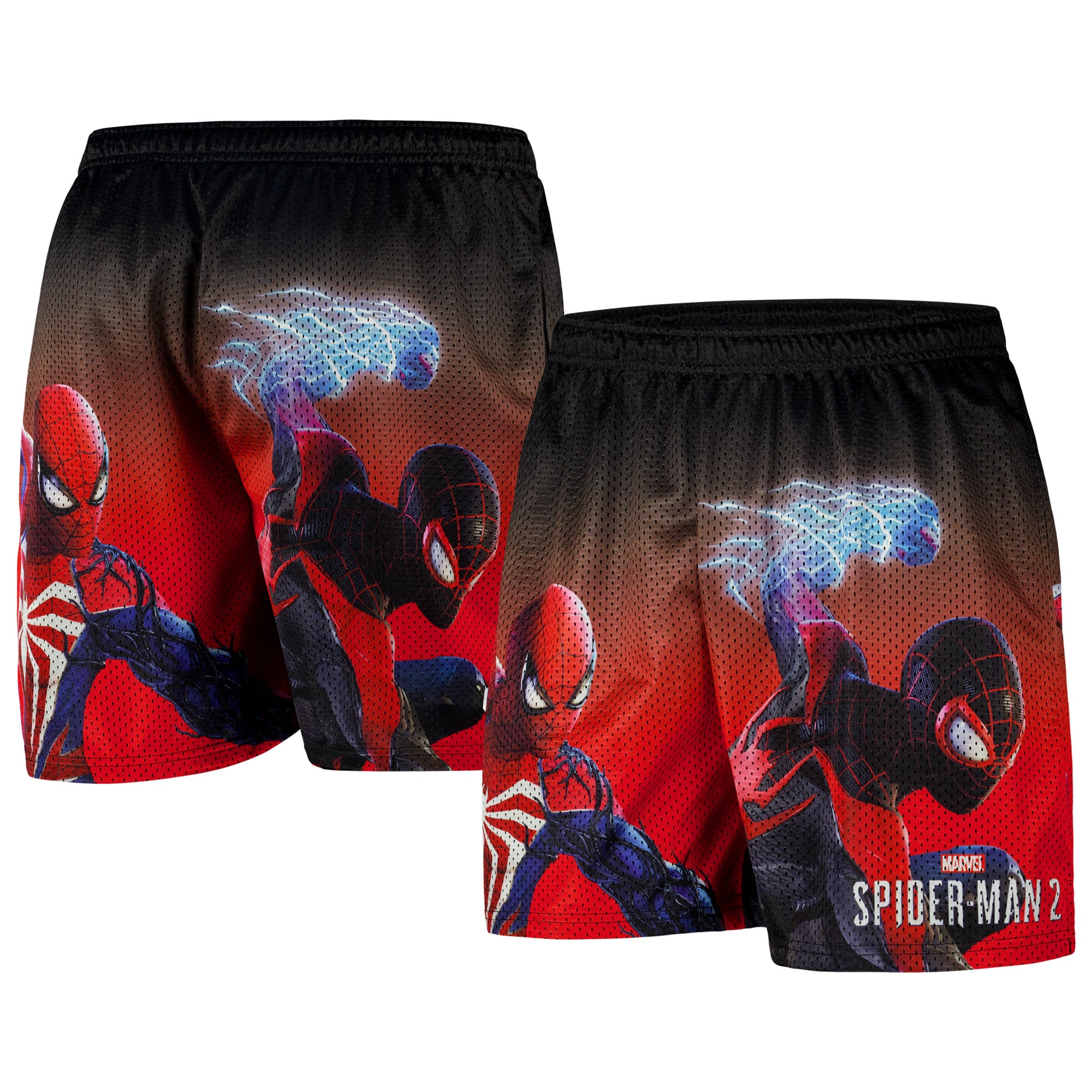 Men's Chalk Line Black Spider-Man Spider-Man 2 Poster Art Retro Shorts