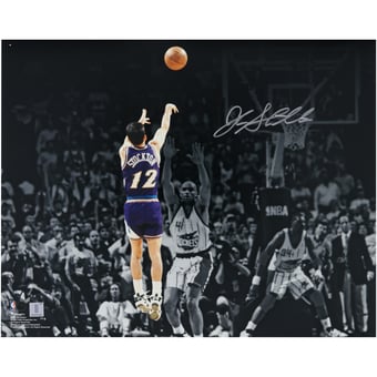 John Stockton Utah Jazz Autographed 16" x 20" 1997 Game 6 Western Conference Finals Winning Shot Spotlight Photograph
