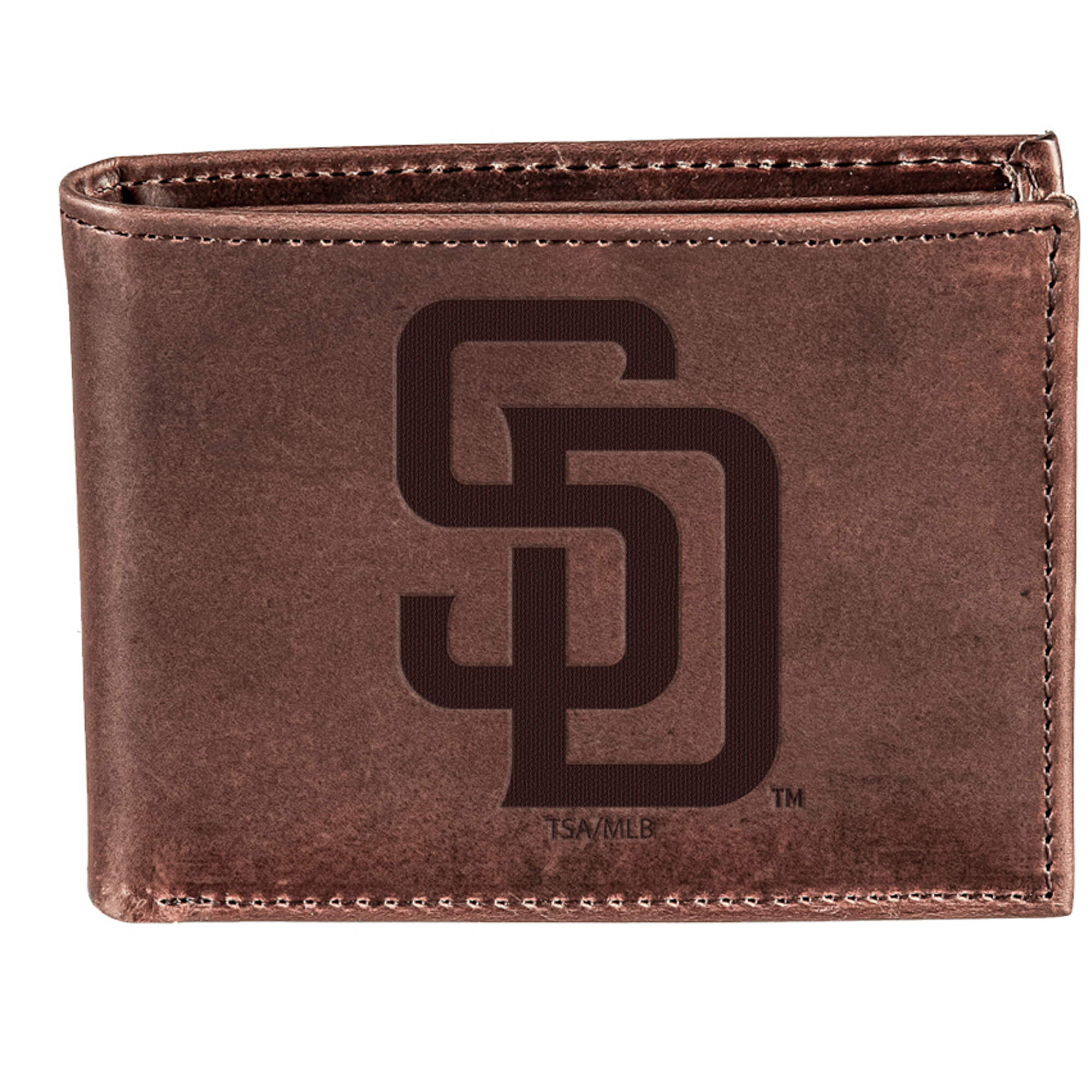 Brown San Diego Padres Bi-Fold Leather Wallet