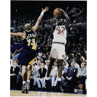 Charles Oakley New York Knicks Autographed 16" x 20" Shooting vs. Indiana Pacers Photograph