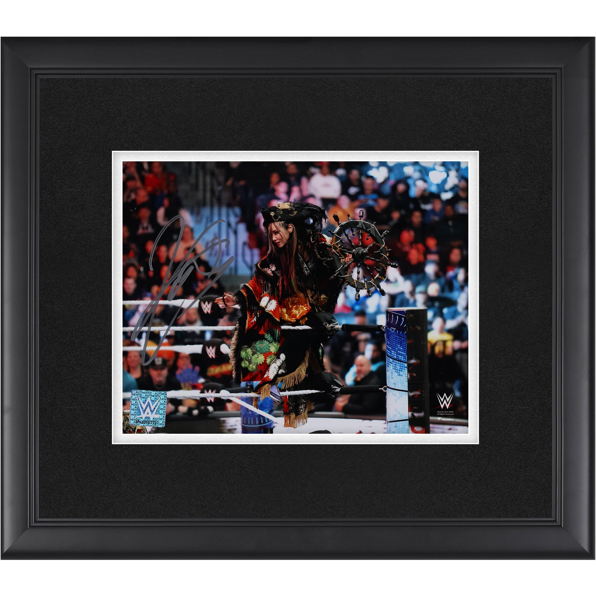 Kairi Sane WWE Autographed Framed 8" x 10" Entrance On Ropes Photograph