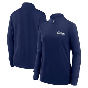 Women's Logo Athletic College Navy Seattle Seahawks Velocity Quarter-Zip Jacket