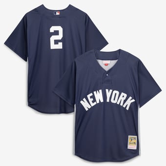Men's Mitchell & Ness Derek Jeter Navy New York Yankees Authentic Batting Practice Jersey