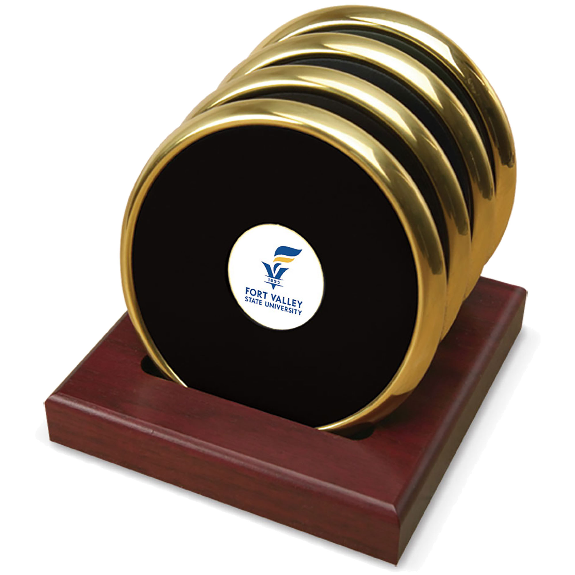 Gold Fort Valley State Wildcats 4-Pack Coaster Set
