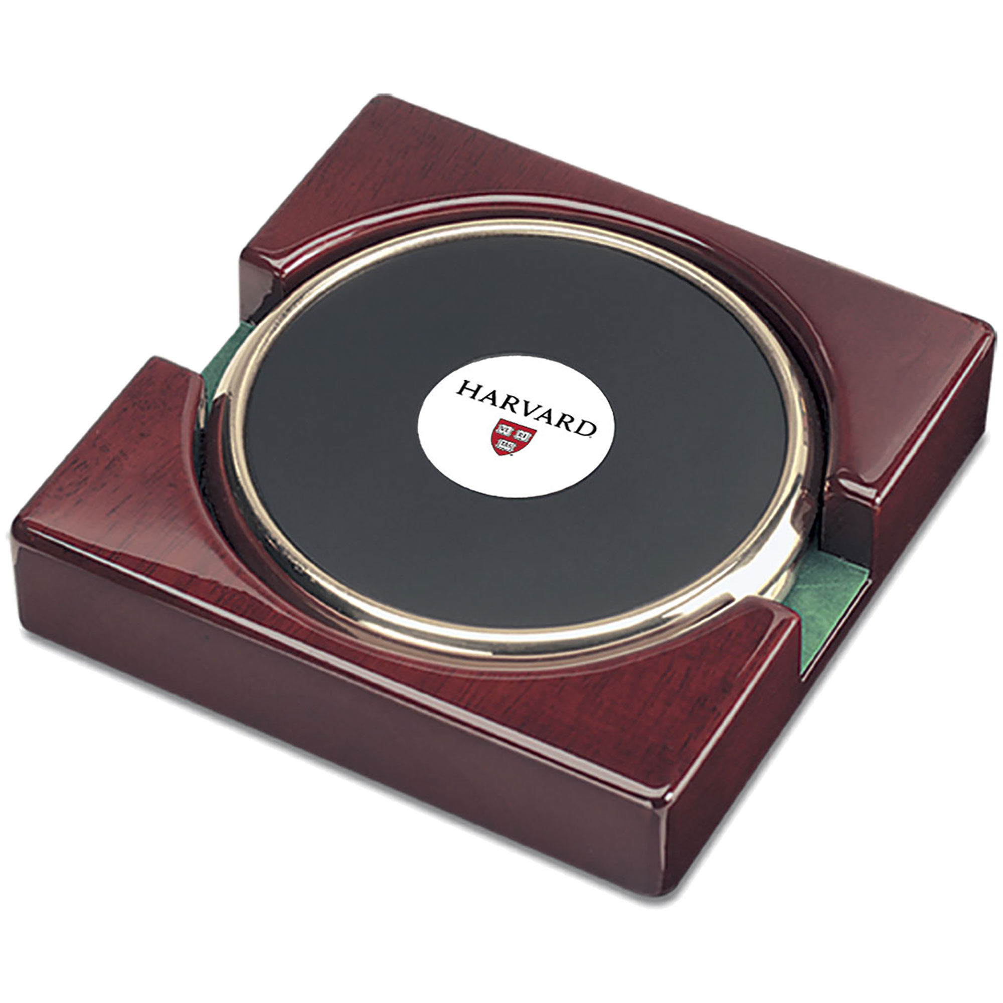 Gold Harvard Crimson 2-Piece Coaster Set