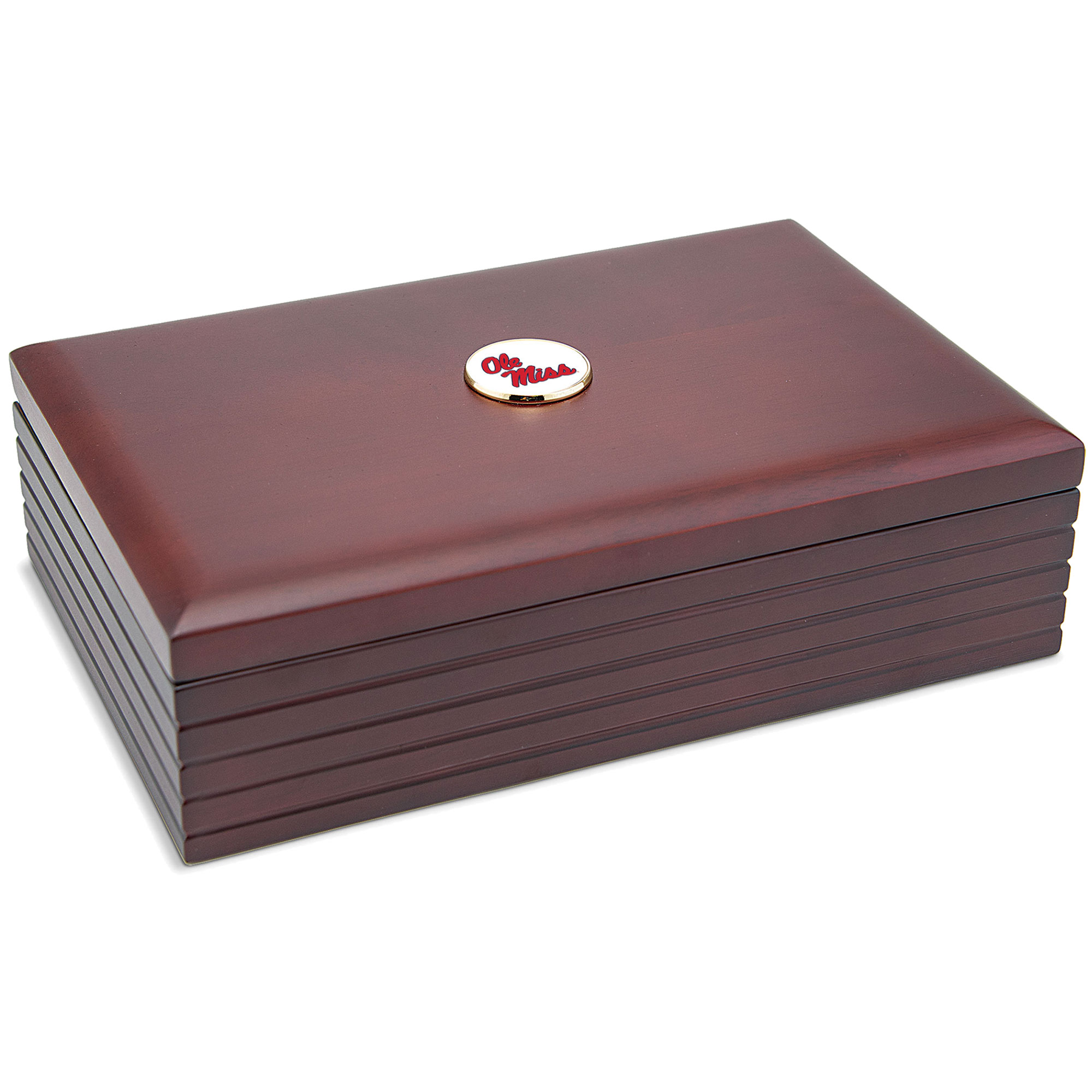 Brown Ole Miss Rebels 9'' x 6'' Rosewood Desk Box