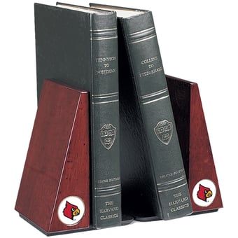 Louisville Cardinals Rosewood Bookends