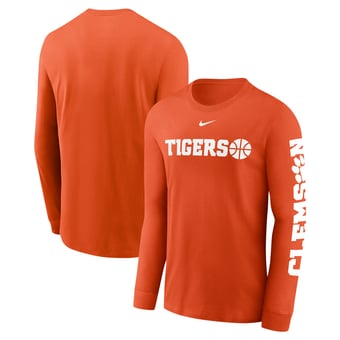 Men's Nike  Orange Clemson Tigers Basketball Icon Two-Hit Long Sleeve T-Shirt
