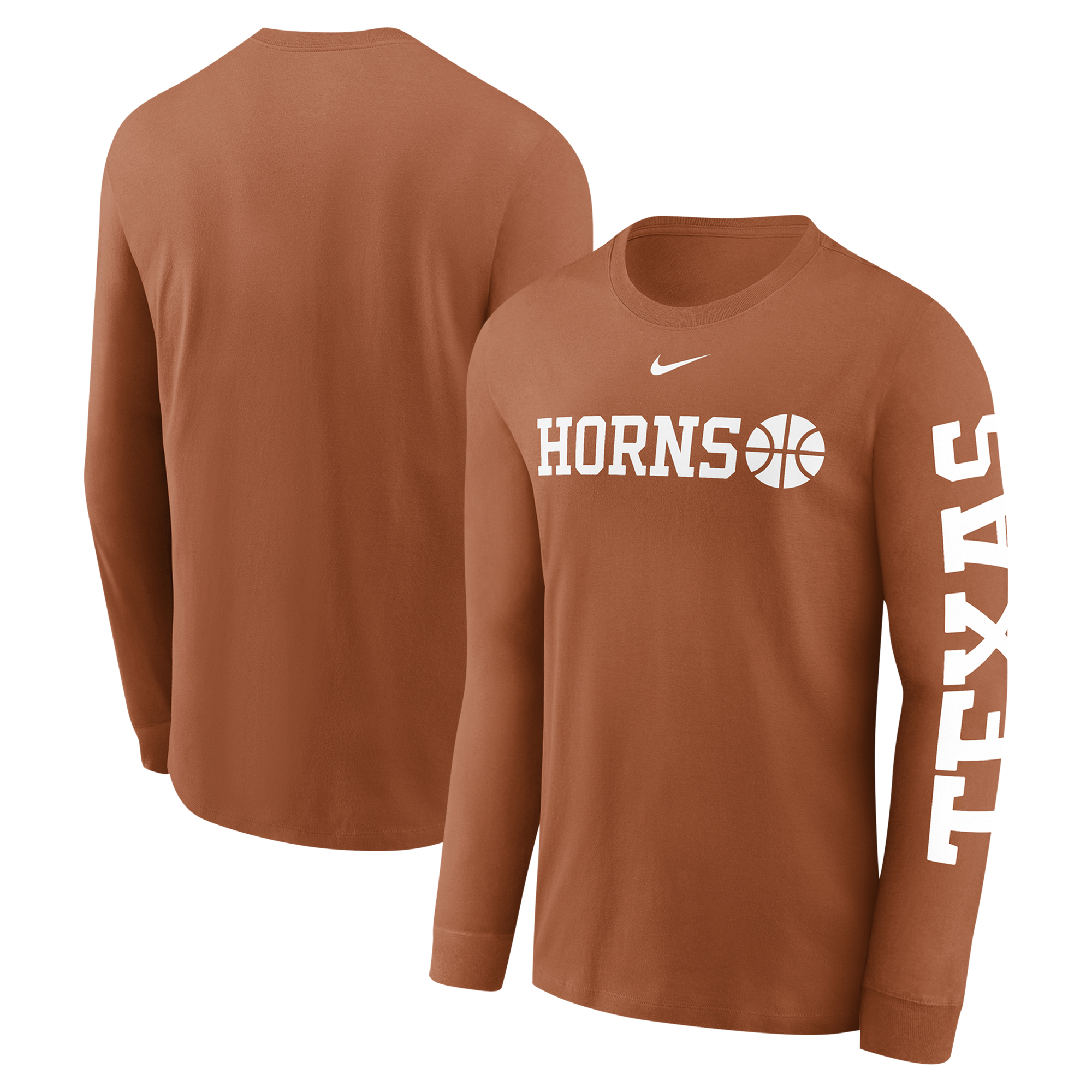 Men's Nike Texas Orange Texas Longhorns Basketball Icon Two-Hit Long Sleeve T-Shirt