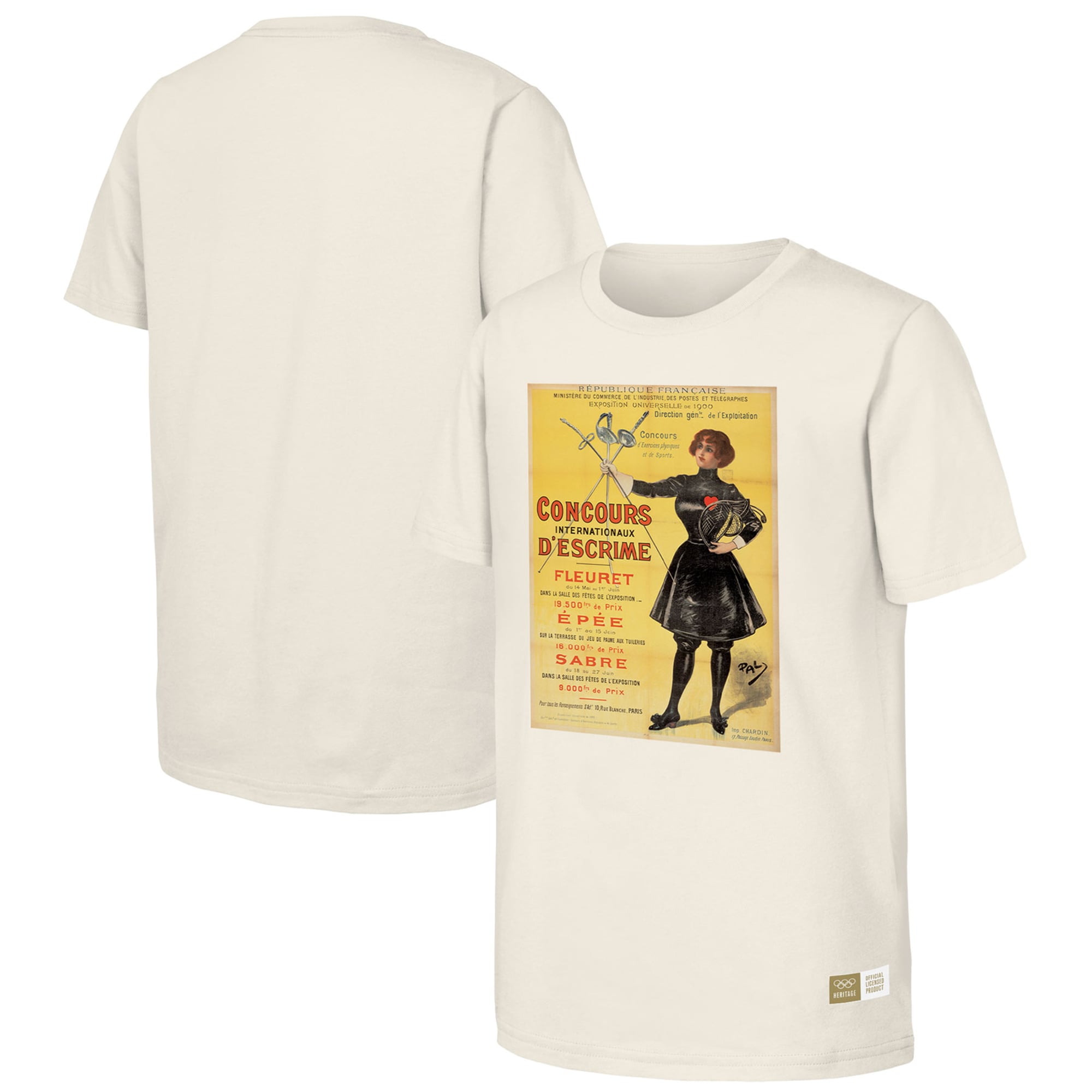 Maglietta da uomo Natural 1900 Paris Games Olympic Heritage