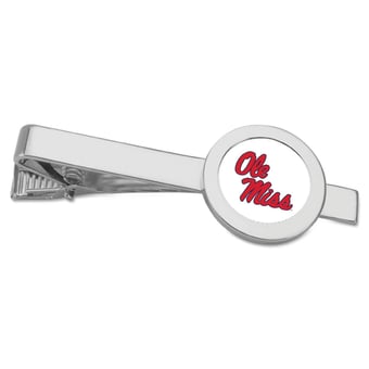 Silver Ole Miss Rebels Tie Bar