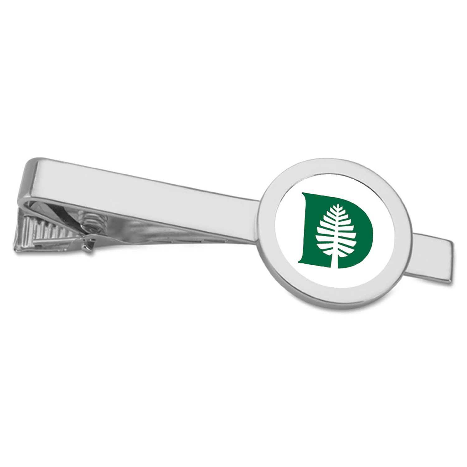 Silver Dartmouth Big Green Tie Bar